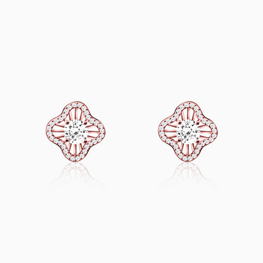 Rose Gold Flower Blossom Earrings