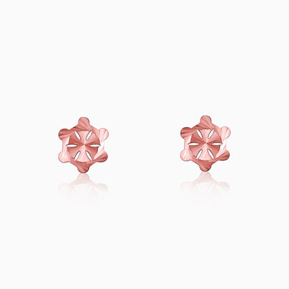 Rose Gold Flower Stud Earrings