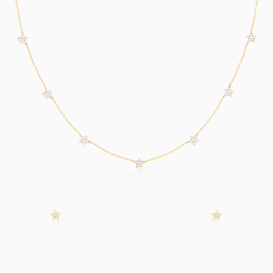 Golden Star Constellation Pendant Set