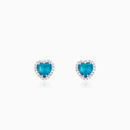 Silver Titanic Heart Of The Ocean Studs