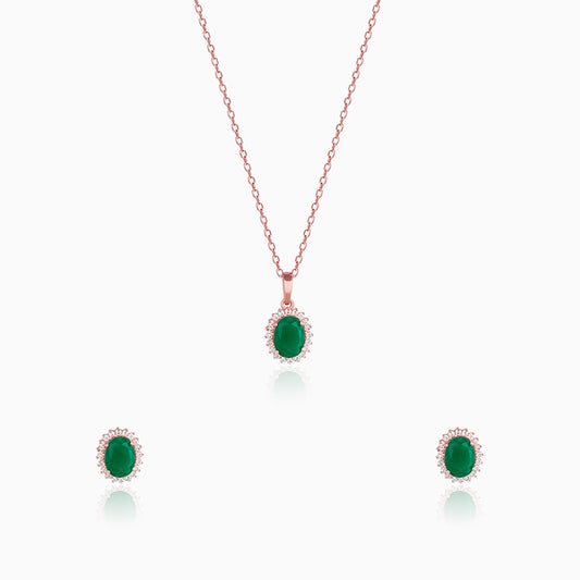 Rose Gold Evergreen Halo Set