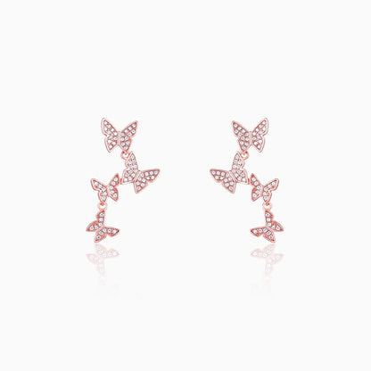 Rose Gold Wavering Wings Earrings