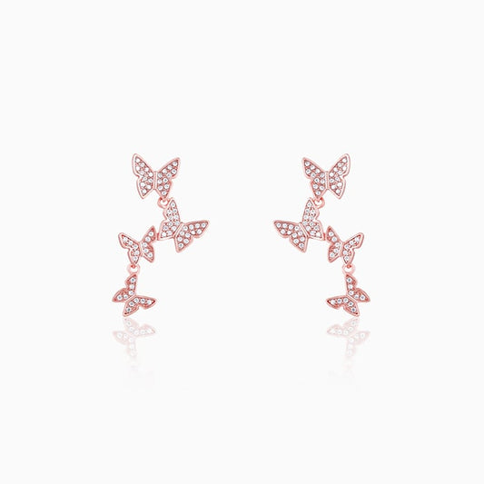 Rose Gold Wavering Wings Earrings