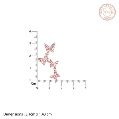 Rose Gold Wavering Wings Earrings