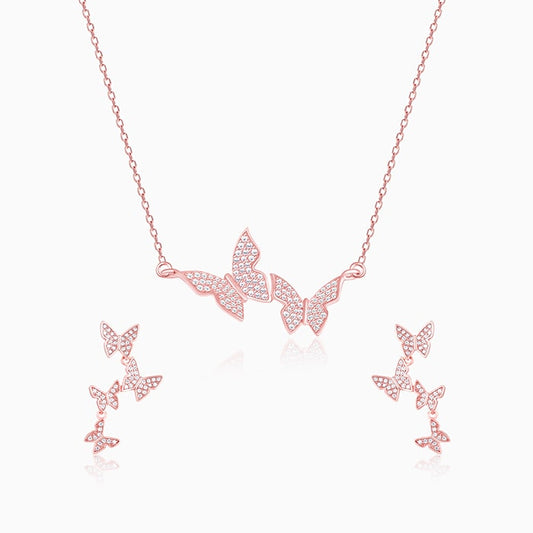 Rose Gold Wavering Wings Set