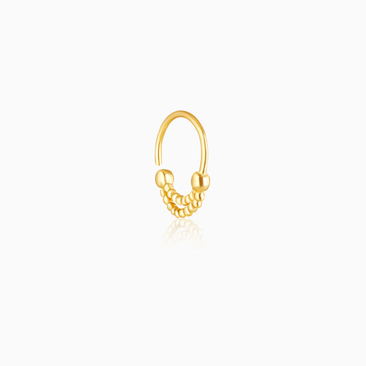 Golden Beaded Moon Nose Ring