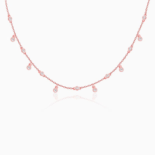 Rose Gold Covered In Charm Neckalce