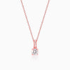 Rose Gold Classic Zircon Shine Pendant with Link Chain