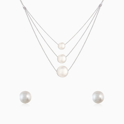 Silver Serene Pearl Set