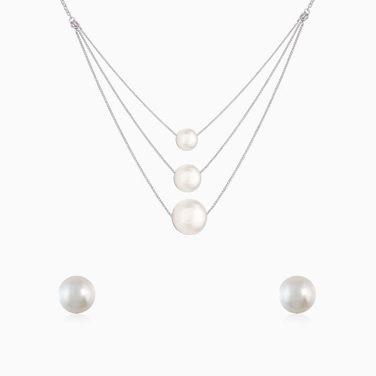 Silver Serene Pearl Set