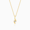 Golden Spark Solitaire Pendant with Link Chain
