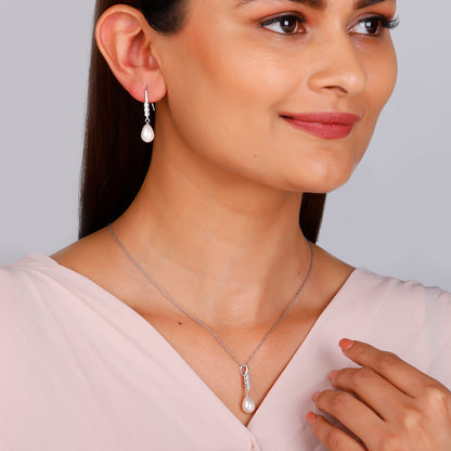 Silver Drops of Pearls Set
