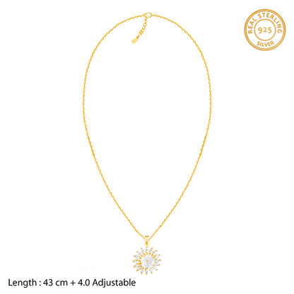 Golden Daisy Affair Pendant with Link Chain