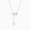 Rose Gold Hearts Dripping with Love Necklace