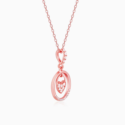 Rose Gold In The Circle of Your Love Pendant with Chain