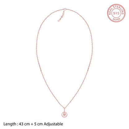 Rose Gold In The Circle of Your Love Pendant with Chain
