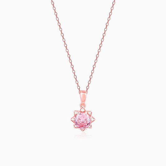 Rose Gold May You Always Bloom Pendant With Link Chain