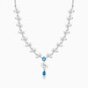 Silver Blue Daisy Necklace
