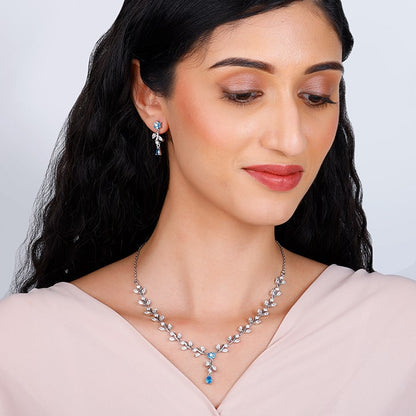 Silver Blue Daisy Set