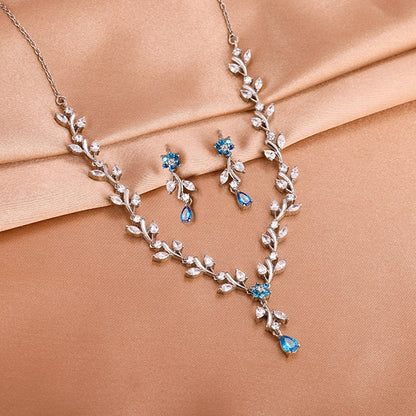 Silver Blue Daisy Set