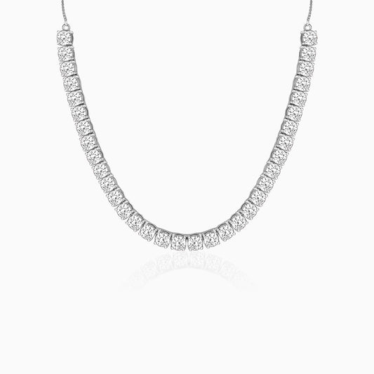 Silver Zircon Solitaire Necklace
