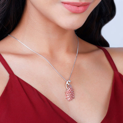 Rose Gold Peacock Pendant