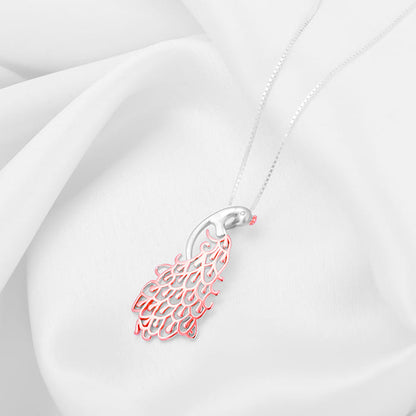 Rose Gold Peacock Pendant