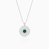 Silver Zircon Emerald Sunshine Pendant