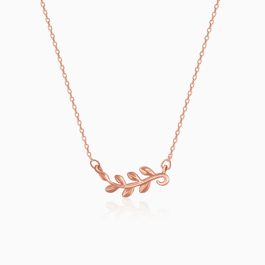 Rose Gold Minimal Leaf Pendant