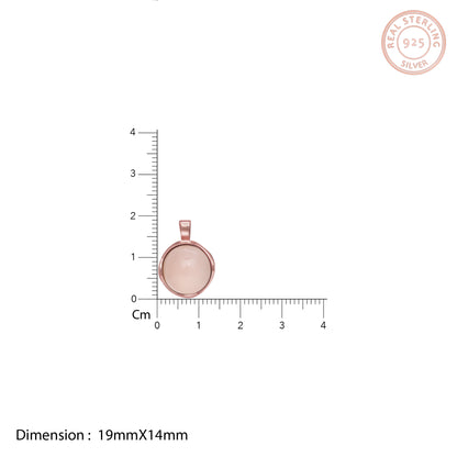 Rose Gold Pink Chalcedony Pendant