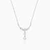 Silver Floral Studded Pearl Necklace