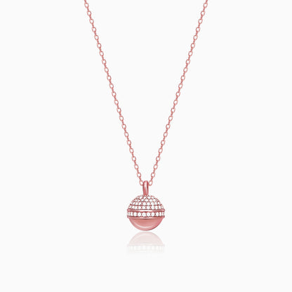 Rose Gold Studded Trinket Pendant With Link Chain