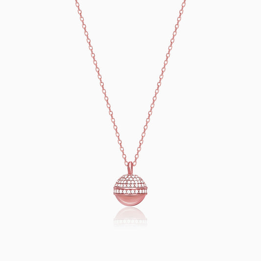 Rose Gold Studded Trinket Pendant With Link Chain