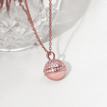 Rose Gold Studded Trinket Pendant With Link Chain