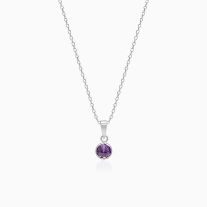 Silver Purple Sphere Pendant