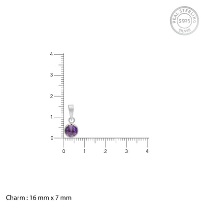 Silver Purple Sphere Pendant