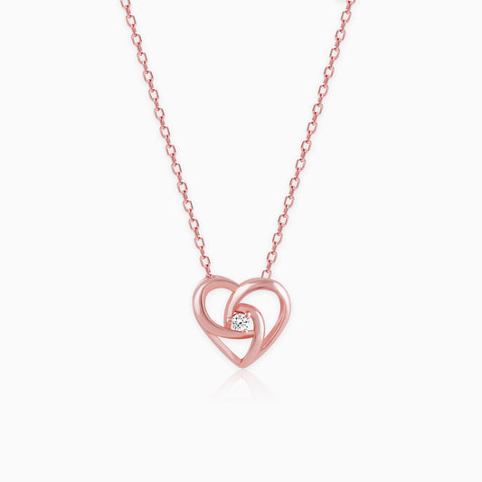 Rose Gold Meandering Heart Pendant