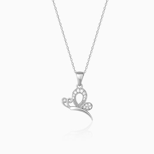 Silver Love Like A Butterfly Pendant With Link Chain
