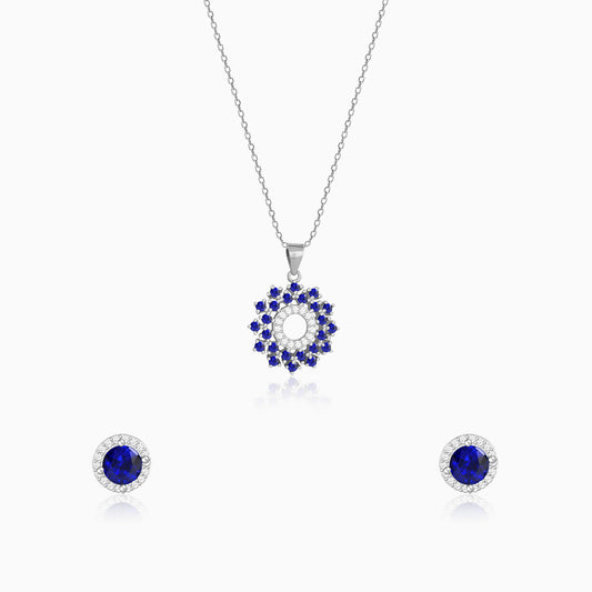 Silver Hypnotic Blue Set of Two