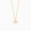Golden Evil Eye Zircon Pendant With Link Chain