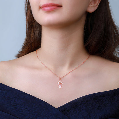 Rose Gold Clef Pendant With Link Chain