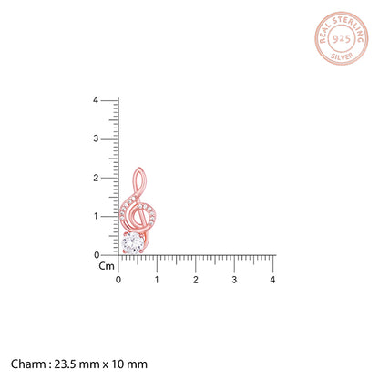 Rose Gold Clef Pendant With Link Chain