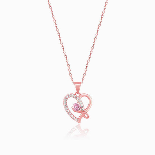 Rose Gold Music In My Heart Pendant with Link Chain