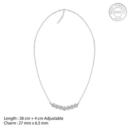 Silver Zircon Flower Blossom Set