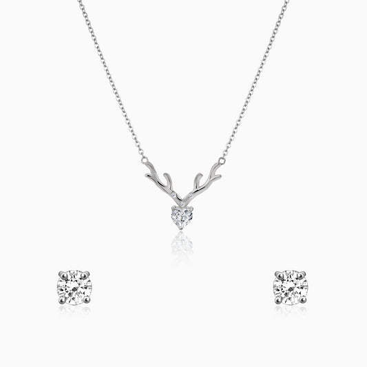 Silver Sparkling Deer Set