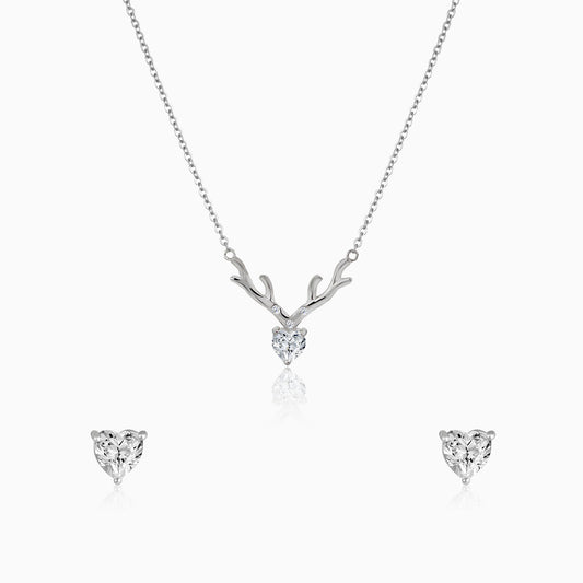 Silver Deary Hearts Set
