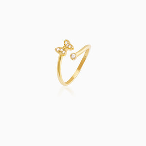 Golden Butterfly Bow Ring
