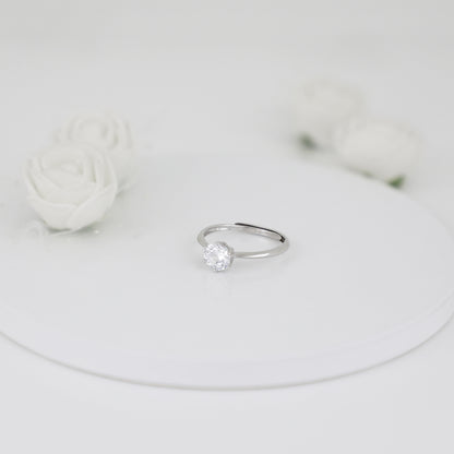 Silver Zircon Vintage Ring Set