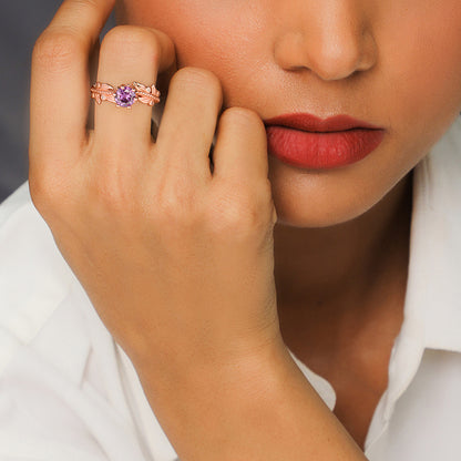 Rose Gold Amethyst Ring