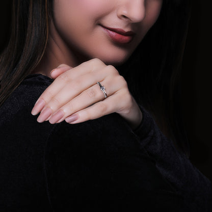Silver Zircon Vintage Ring Set